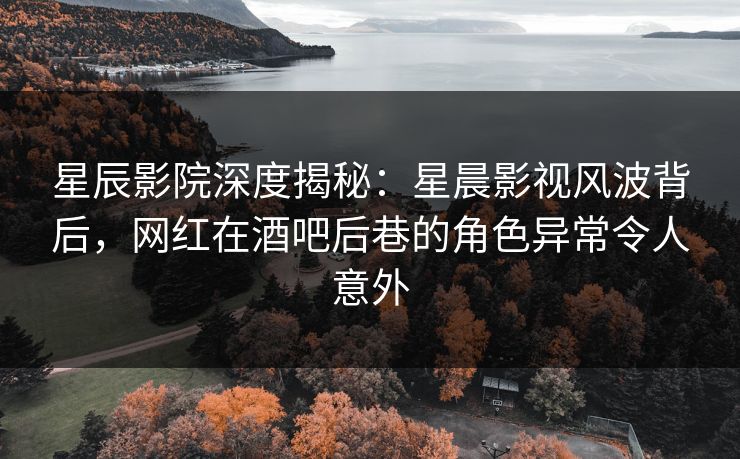 星辰影院深度揭秘:星晨影视风波背后,网红在酒吧后巷的角色异常令人意外 星辰影院深度揭秘:星晨影视风波背后,网红在酒吧后巷的角色异常令人意外