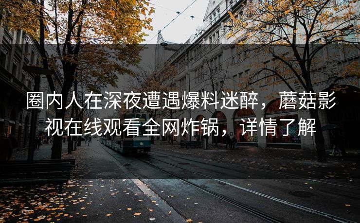 圈内人在深夜遭遇爆料迷醉,蘑菇影视在线观看全网炸锅,详情了解