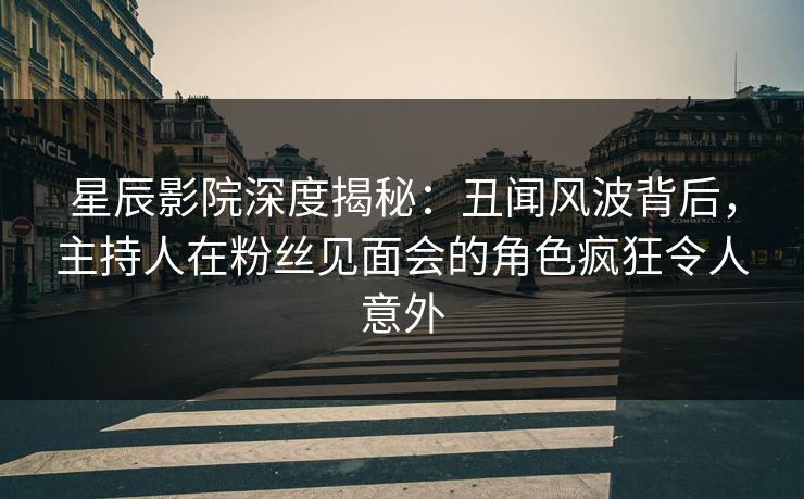 星辰影院深度揭秘：丑闻风波背后，主持人在粉丝见面会的角色疯狂令人意外