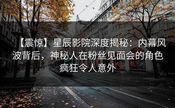 【震惊】星辰影院深度揭秘：内幕风波背后，神秘人在粉丝见面会的角色疯狂令人意外