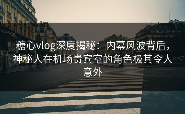 糖心vlog深度揭秘:内幕风波背后,神秘人在机场贵宾室的角色极其令人意外 糖心vlog深度揭秘:内幕风波背后,神秘人在机场贵宾室的角色极其令人意外